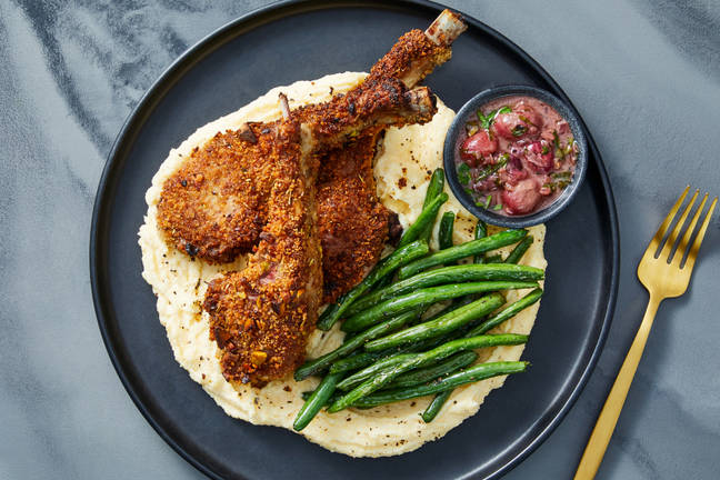 Pistachio-Crusted Lamb Chops & Creamy Polenta