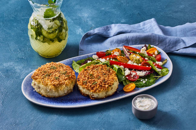 Salt-Cured Cod Cakes & Feta Salad