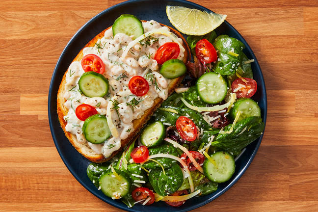 Creamy Herbed Cannellini Bean Toasts