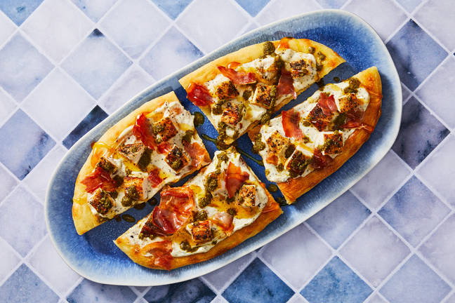 Tuscan White Pizzas with Chicken & Prosciutto