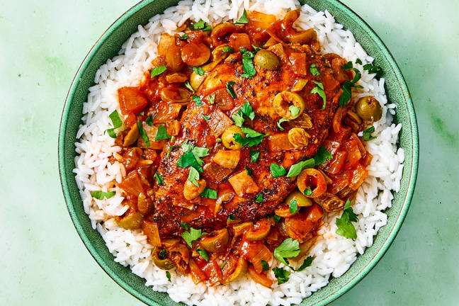 Smoky Spanish-Style Chicken with Olives & Raisins