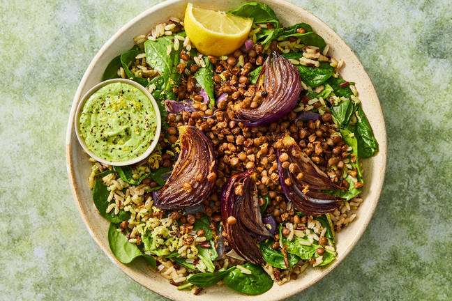 Chimichurri Grain Bowls with Crispy Lentils