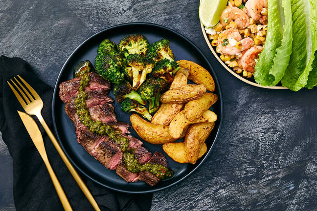 Chimichurri Steak & Shrimp-Corn Salad