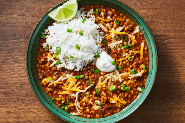 Mexican-Spiced Lentil Chili & Rice Bowls