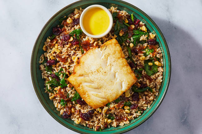 No-Chop Seared Icelandic Cod & Warm Grain Bowls