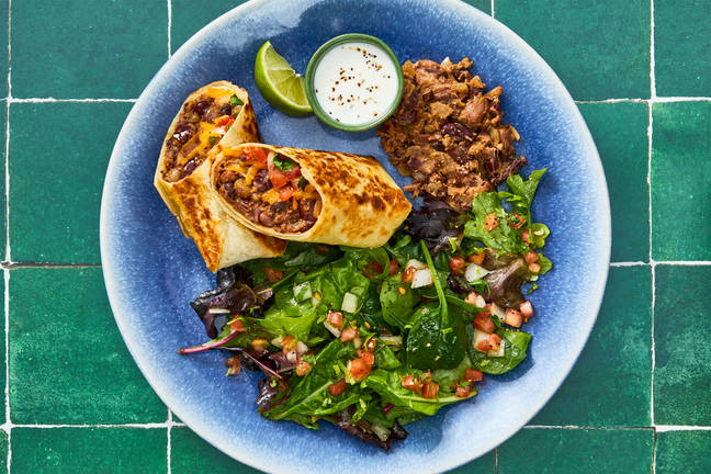 Crispy Southwest Three-Bean Burritos