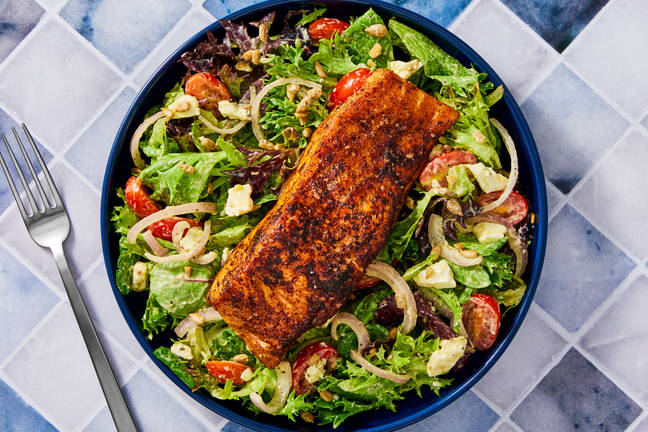 Blackened Salmon & Feta Salad