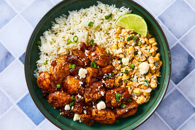 Mexican-Spiced Chicken & Street Corn Rice Bowls