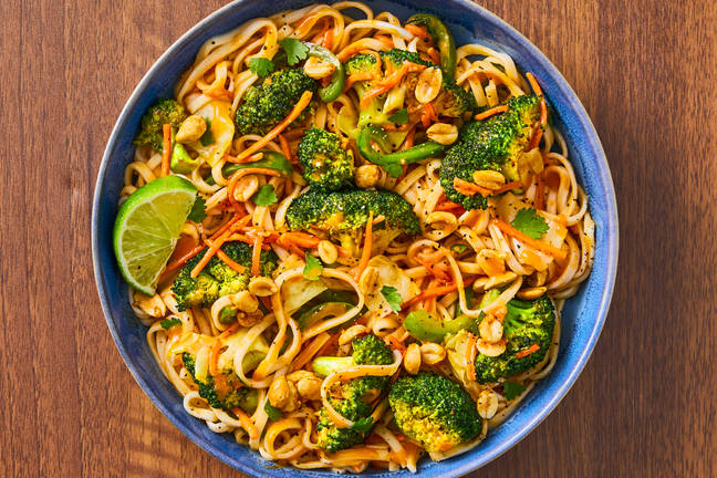 Red Curry Lo Mein Stir-Fry & Candied Peanuts