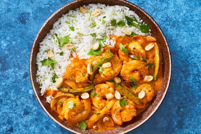 Spicy Coconut Red Curry Shrimp Bowls