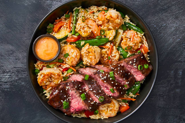 Steak & Shrimp Stir-Fry Rice Bowls