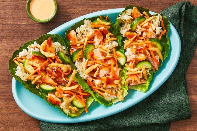 Sweet Soy–Glazed Salmon Lettuce Cups