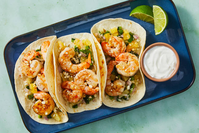 Chili-Spiced Shrimp Tacos with Cotija Cheese