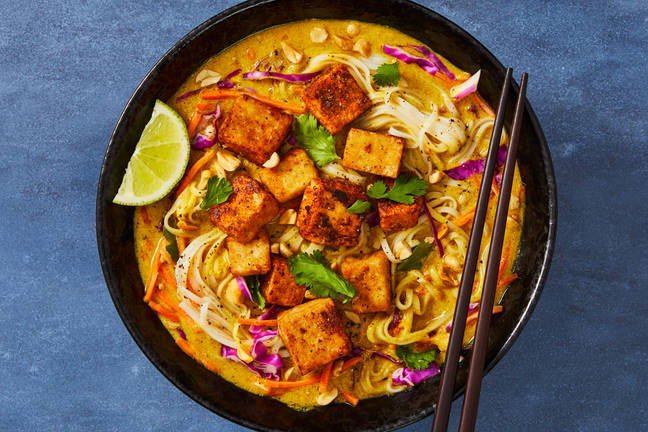 Crispy Tofu Coconut Curry Pho 