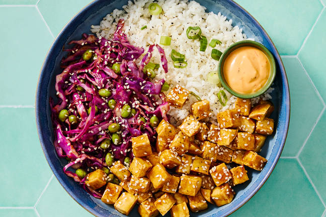 Orange-Soy Tofu & Scallion Rice Bowls