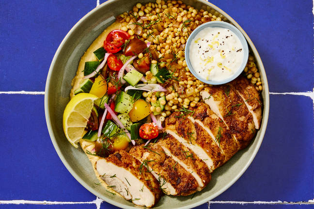 Ras el Hanout–Spiced Chicken over Pearl Couscous