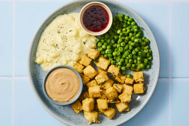 Crispy Tofu with Creamy Mushroom Sauce