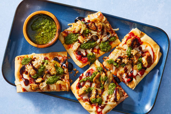 Chicken Sausage Pesto Flatbreads