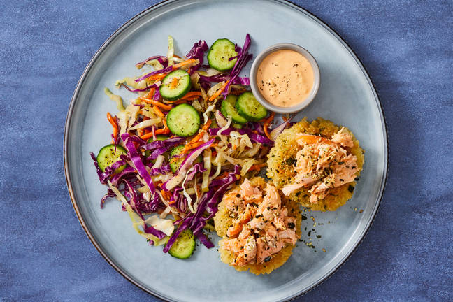 Spicy Salmon & Crispy Rice Cakes
