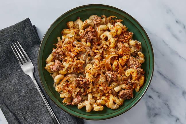 French Onion Wagyu Beef Pasta Bake