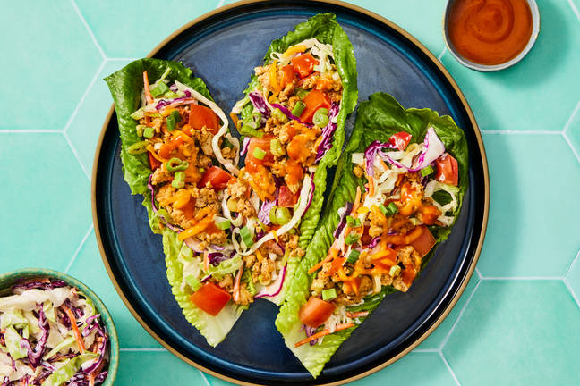 Buffalo Cheddar Chicken Lettuce Wraps