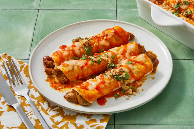 Thai Coconut Red Curry Chicken Enchiladas