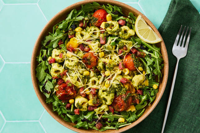 Low-Lift Pesto Tortelloni with Salami