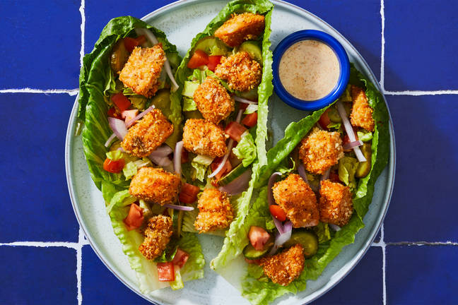 Air Fryer Salmon Po’Boy Lettuce Wraps