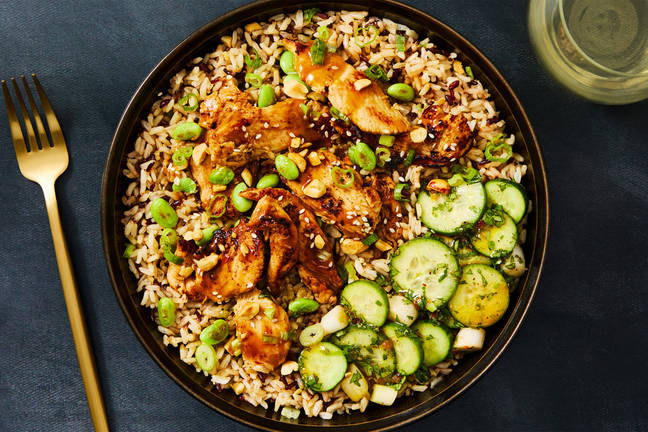 Thai-Inspired Organic Chicken Satay Grain Bowls
