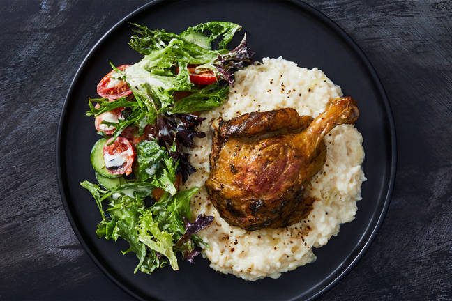 Duck Confit over Black Truffle Risotto