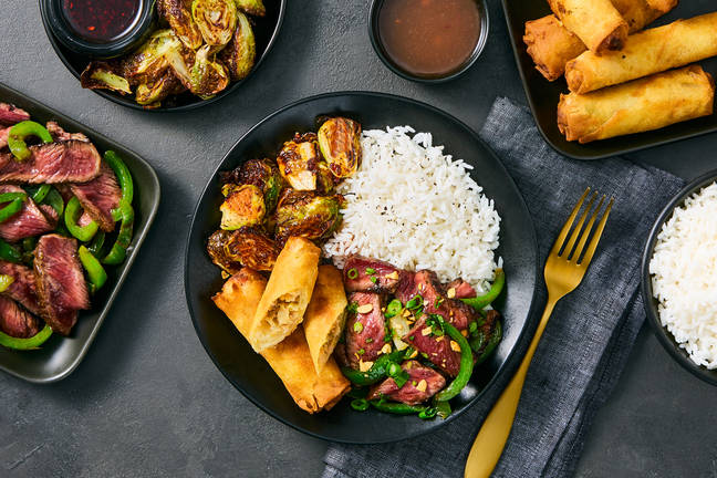 Soy-Lime Steak Stir-Fry & Spring Roll Feast