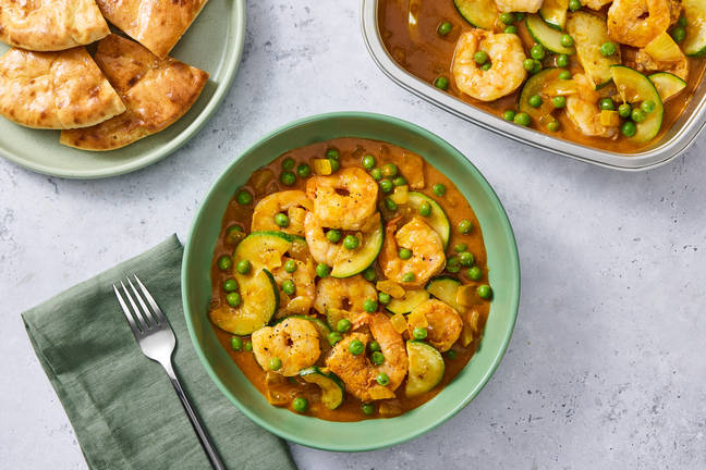 Prep & Bake Shrimp Curry with Buttered Pitas