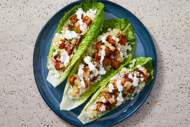 Sweet & Spicy Jerk Tofu Lettuce Wraps