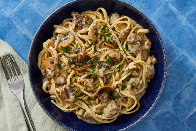 Creamy Bratwurst & Mushroom Pasta