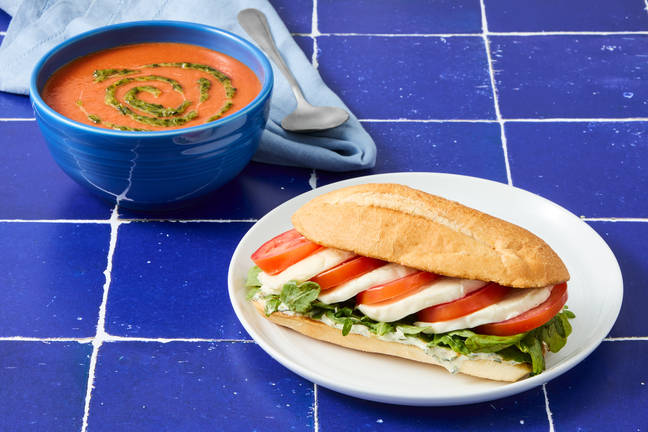 Caprese Sandwiches & Creamy Tomato-Basil Soup