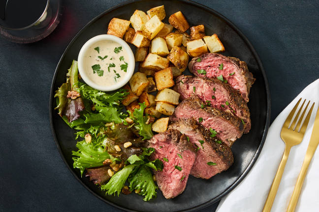 Bistro-Style Rib-Eye Steak & Salad with Walnuts