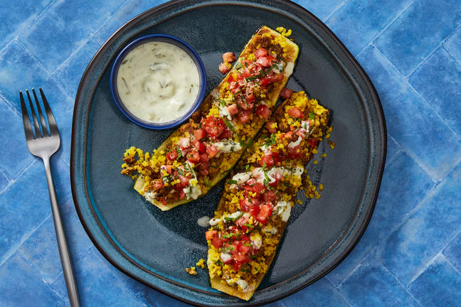Syrian-Inspired Beef-Stuffed Zucchini Boats