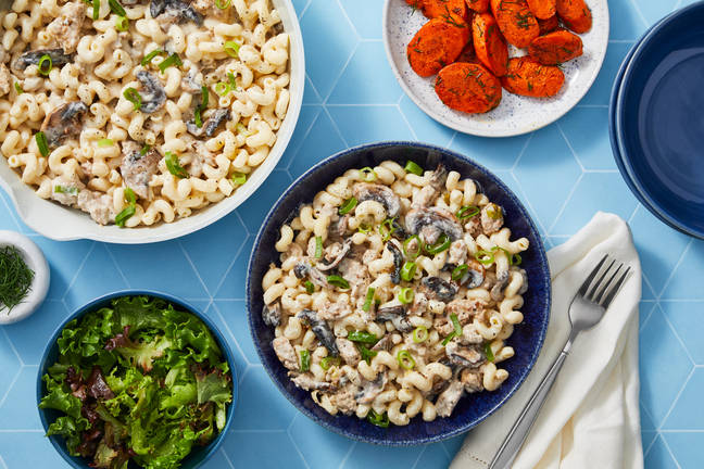 Pork & Mushroom Cavatappi Stroganoff