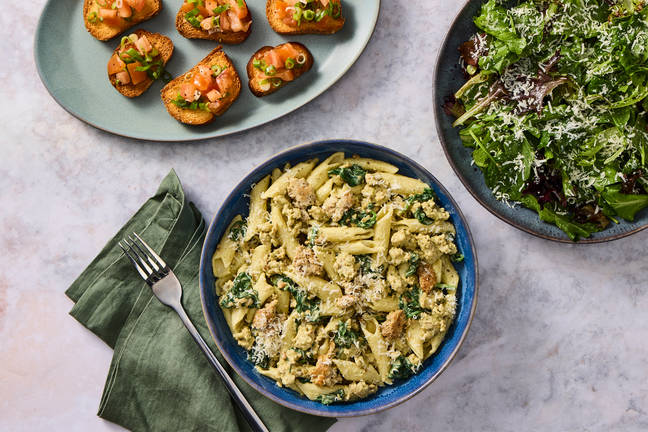 Chicken Sausage & Creamy Pesto Penne