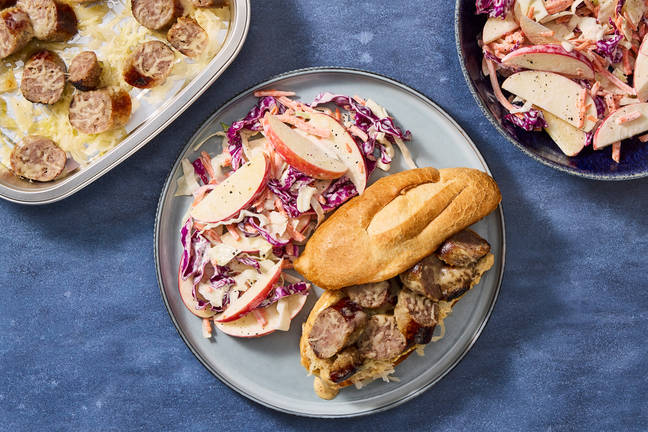 Prep & Bake Smoky Mustard Bratwurst Sandwiches