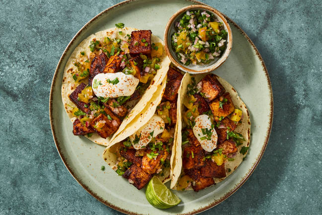 Tex-Mex BBQ-Glazed Tofu Tacos