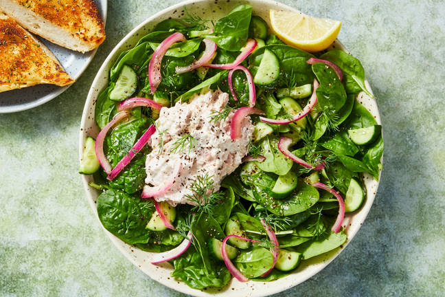 Creamy Tuna and Spinach Salad