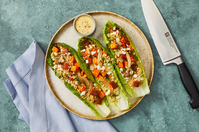 Harissa Sweet Potato Lettuce Wraps