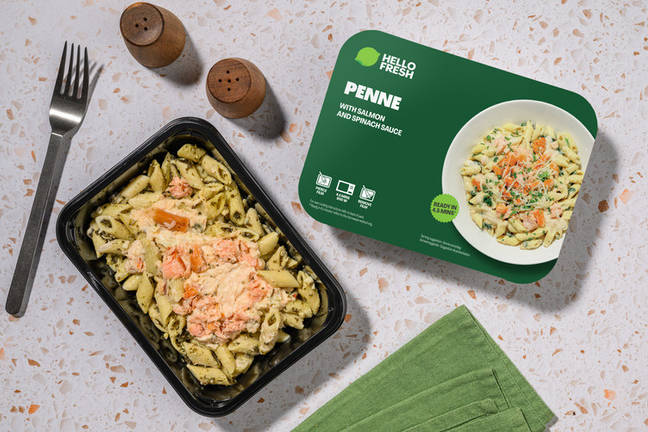 Pasta zalm met romige spinaziesaus