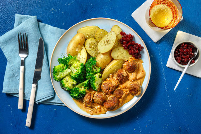 Zweedse stijl gehaktballetjes in roomsaus