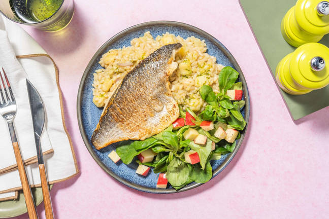 Tilapia with Cheesy Parsnip Risotto