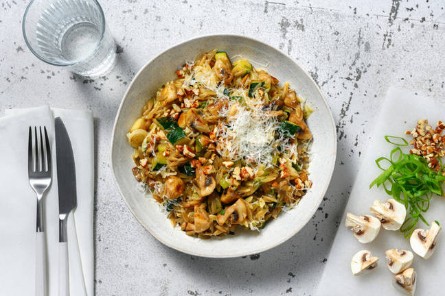Orzotto met champignon en courgette