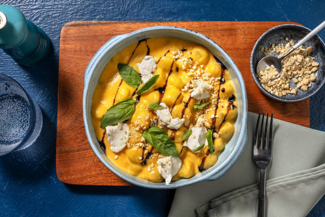 Gnocchis en salsa de zanahoria y ricotta italiana