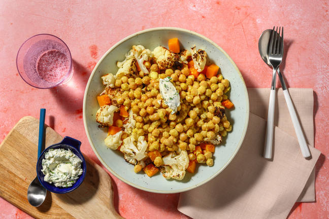 Chana masala: curry de garbanzos con calabaza asada