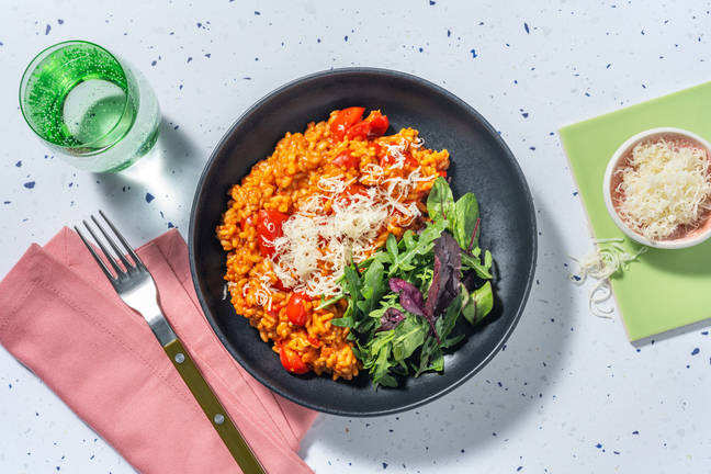 Super Cheesy Oven-Baked Tomato Risotto